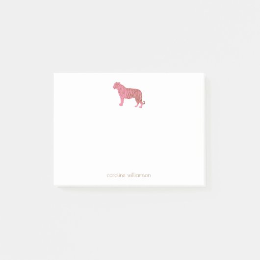 シンプルピンクタイガーアート文パーソナライズされた具 ポストイット (正面)