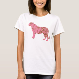 シンプルピンクタイガーアート Tシャツ