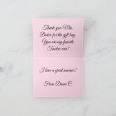 シンプルピンクチューリップキュート&カスタム サンキューカード (内部)