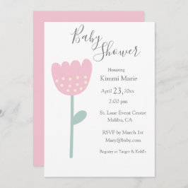 シンプルピンクチューリミニマルップ水色スクリプト 招待状