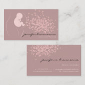 シンプルピンクドゥラ誕生コーチ妊娠中 名刺 (正面/裏面)