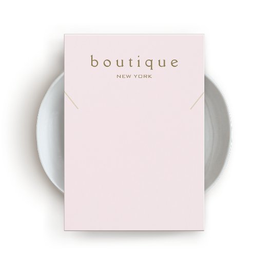 シンプルピンクネックレスブレスレットディスプレイカード