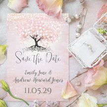 シンプルピンクハートリーフツリーフェアリータ結婚ーレ