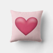 シンプルピンクハート形状イラストレーション クッション (裏面)