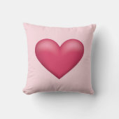 シンプルピンクハート形状イラストレーション クッション (正面)