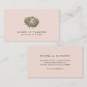 シンプルピンクバードネストエレガントプロフェッショナル 名刺 (正面/裏面)