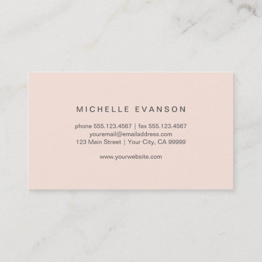 シンプルピンクバードネストエレガントプロフェッショナル 名刺 (裏面)