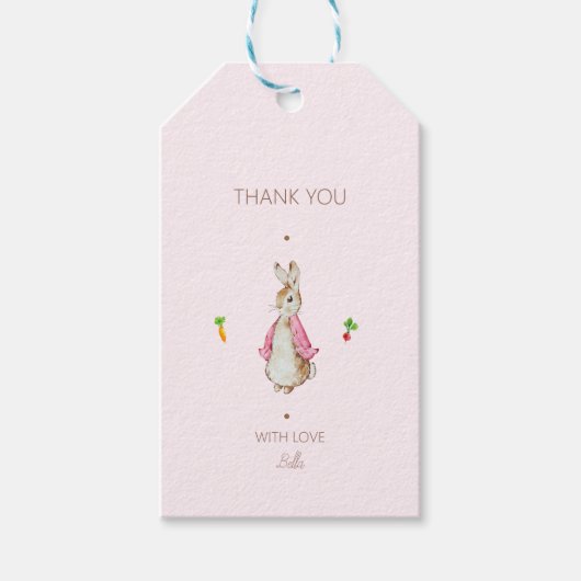 シンプルピンクピーター・ザ・ラビット ギフトタグ (正面)