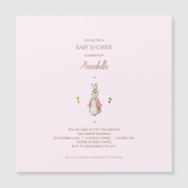 シンプルピンクピーター・ザ・ラビット マグネット招待状