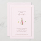 シンプルピンクピーター・ザ・ラビット 招待状 (正面/裏面)