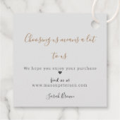 シンプルピンクピーチグラディエント大理石グレーサンキューサンキュー フェイバータグ (裏面)