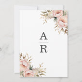 シンプルピンクピーニー&グ離れリー結婚ズ 招待状 (裏面)