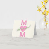 シンプルピンクフレーズマザーズのデイカード カード (黄色い花)