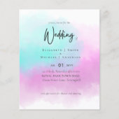 シンプルピンクブルーフェードブルーモダンバジェット結婚ズ (正面)