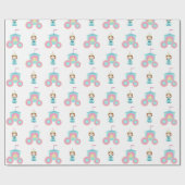 シンプルピンクブループリンセス ラッピングペーパー (フラット)