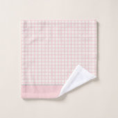 シンプルピンクプレイド名前をカスタムするファームハウス バスタオルセット (ウォッシュタオル)