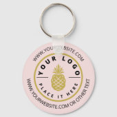 シンプルピンクプロモカスタムーション会社ロゴ文字 キーホルダー (正面)