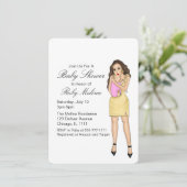 シンプルピンクベビーガールシャワー招待状 招待状 (スタンド正面)