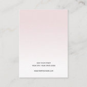 シンプルピンクホワイトのグラデーションイヤリング表示カード 名刺 (裏面)
