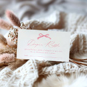 シンプルピンクボウおむつラッフルベビーシャワー エンクロージャーカード