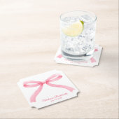 シンプルピンクボウガーリーバチェロレッテ ペーパーコースター (インサイチュ)