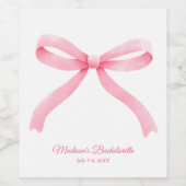 シンプルピンクボウガーリーバチェロレッテ ワインラベル (シングルラベル)