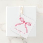 シンプルピンクボウガーリーベビーシャワーメッセージカード フェイバータグ (インサイチュ)