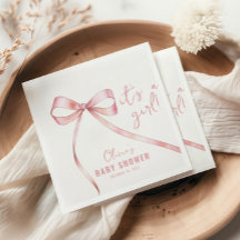 シンプルピンクボウガールベビーシャワー