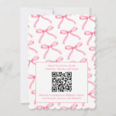 シンプルピンクボウコケガーリーットベビーシャワー 招待状 (裏面)