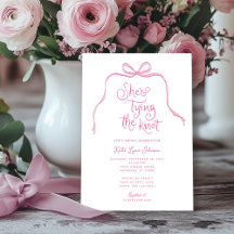 シンプルピンクボウブライダルシャワー招待