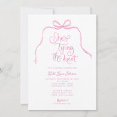シンプルピンクボウブライダルシャワー招待 招待状 (正面)