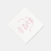 シンプルピンクボウブライダルシャワー スタンダードカクテルナプキン (角)