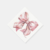 シンプルピンクボウベイビーシャワー スタンダードカクテルナプキン (角)