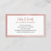 シンプルピンクミキサーフローラケーキベーカリー名刺 名刺 (裏面)