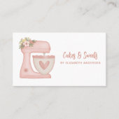 シンプルピンクミキサーフローラケーキベーカリー名刺 名刺 (正面)