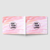 シンプルピンクミニマルの水の色を追加ロゴ会社te ゲストブック (全面)