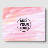 シンプルピンクミニマルの水の色を追加ロゴ会社te ゲストブック (裏面)