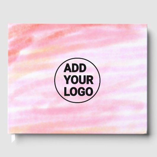 シンプルピンクミニマルの水の色を追加ロゴ会社te ゲストブック (正面)