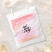 シンプルピンクミニマルの水の色を追加ロゴ会社te フェイバーバッグ (クリップ留めされた状態)