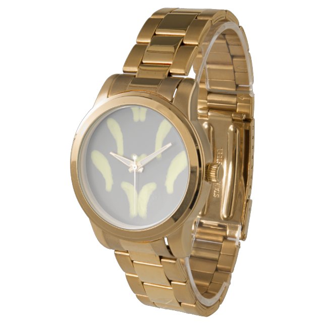 シンプルピンクミニマルパープル水色抽象芸術アプリ 腕時計 (アングル)