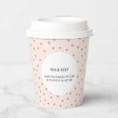 シンプルピンクミニマルビジネスロゴカスタム紙カップ 紙コップ (裏面)