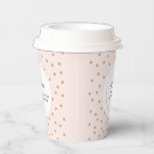 シンプルピンクミニマルビジネスロゴカスタム紙カップ 紙コップ (右)