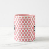 シンプルピンクミニマルビジネスロゴカスタム ツートーンマグカップ (中央)