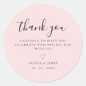 シンプルピンクミニマ結婚リスト ラウンドシール (正面)