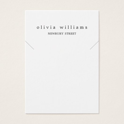 シンプルピンクモダンネックレスブレスレットディスプレイカード (正面)