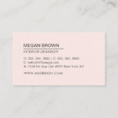 シンプルピンクモダンミニマリスト 名刺 (裏面)