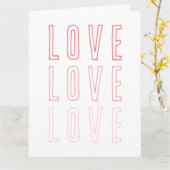 シンプルピンクラブ愛バレンタインの写真 カード (黄色い花)