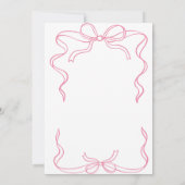 シンプルピンクリボンフレームブライダルシャワー 招待状 (裏面)