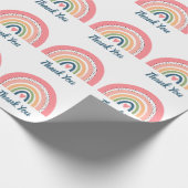 シンプルピンクレインボーデザイン有難う ラッピングペーパー (角)