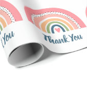 シンプルピンクレインボーデザイン有難う ラッピングペーパー (ロールコーナー)